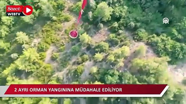 Antalya'da çıkan 2 ayrı orman yangınına müdahale ediliyor