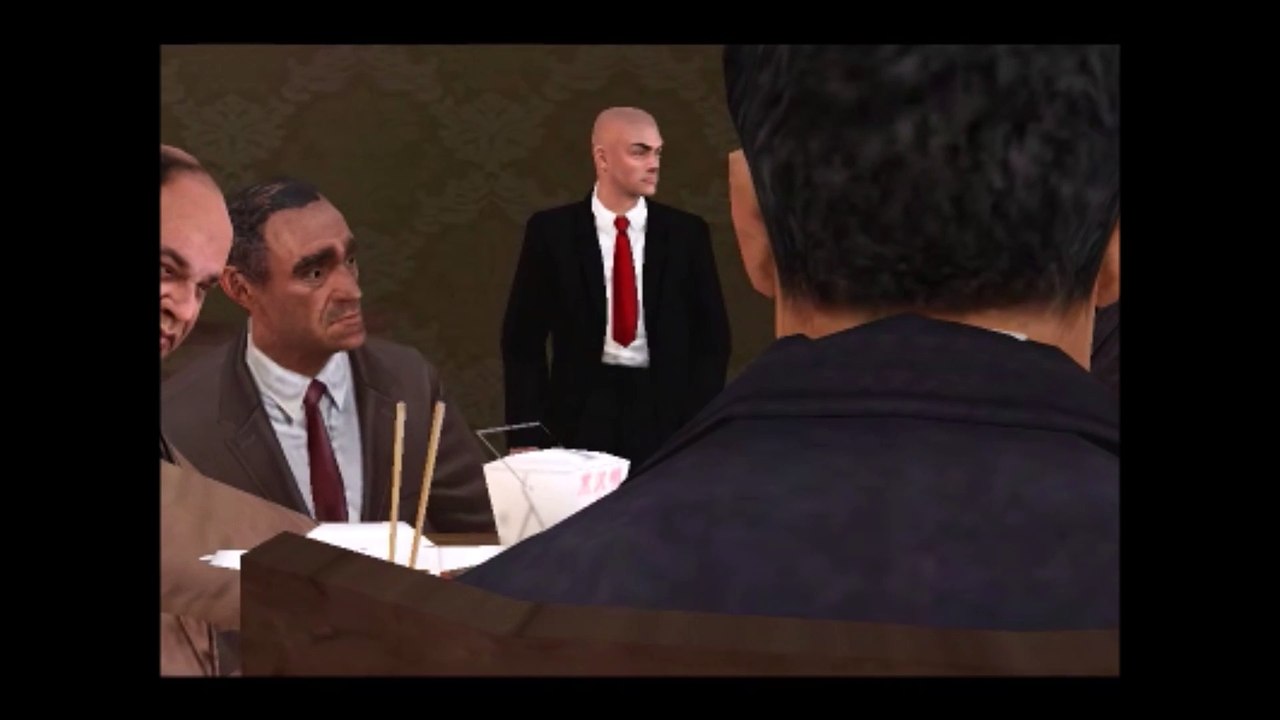 Agent 47 goes out on Louis Restaurant with Michael Corleone