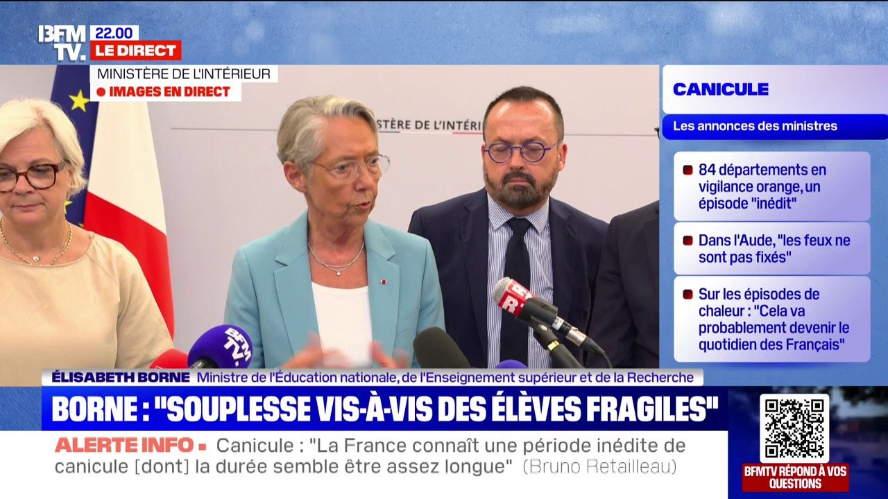 "200 écoles publiques qui feront l'objet d'une fermeture partielle ou totale", déclare Élisabeth Borne, ministre de l'Éducation