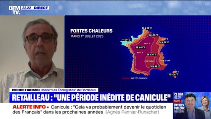 Canicule: "Je veux surtout leur laisser la possibilité", déclare Pierre Hurmic, maire Les Écologistes de Bordeaux à propos du choix des parents d'amener ou non leurs enfants à l'école
