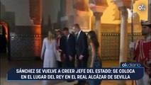 Sánchez se vuelve a creer jefe del Estado: se coloca en el lugar del Rey en el Real Alcázar de Sevilla
