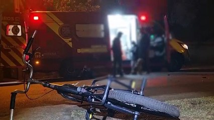 Ciclista fica ferido em acidente de trânsito na Rua Suíça