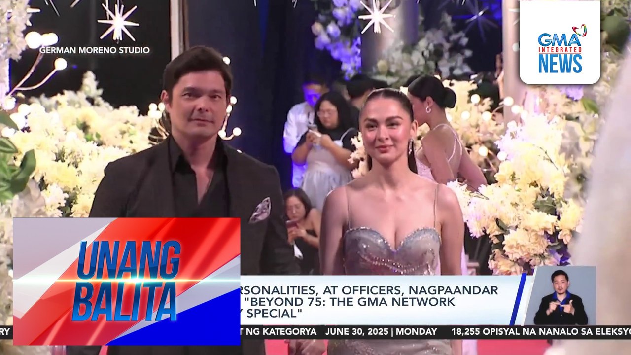 Kapuso stars, personalities, at officers, nagpaandar sa red carpet ng "Beyond 75: The GMA Network 75th Anniversary Special" | Unang Balita