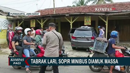 Kabur Usai Tabrak Angkot dan Motor, Sopir Minibus Diamuk Massa di Purwakarta