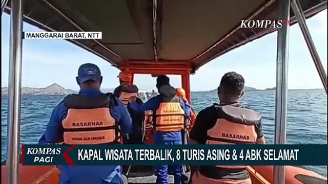 Detik-Detik Kapal Wisata Terbalik di Perairan Taman Nasional Komodo, 8 Turis Asing dan 4 ABK Selamat