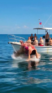 She wanted to cool off ended up cooling the whole boat 😂