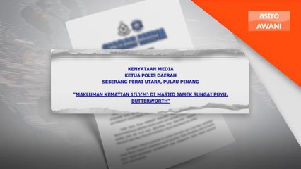 Lelaki meninggal ketika solat dhuha sebab sakit jantung - Polis