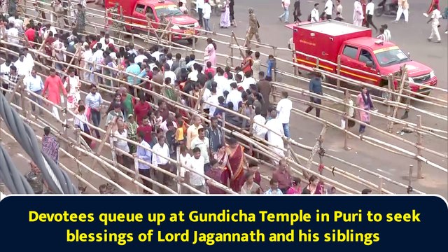 Devotees queue up at Gundicha Temple in Puri to seek blessings of Lord Jagannath and his siblings