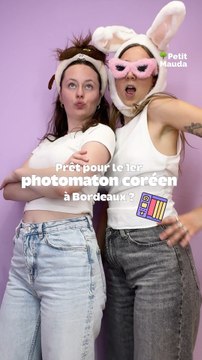 J’voulais juste faire une photo mignonne… j’ai fini en fraise géante avec des oreilles de lapin. 🍓🐰On a testé un photomaton coréen de dingue à Bordeaux…©️ Crédit : @petitmauda