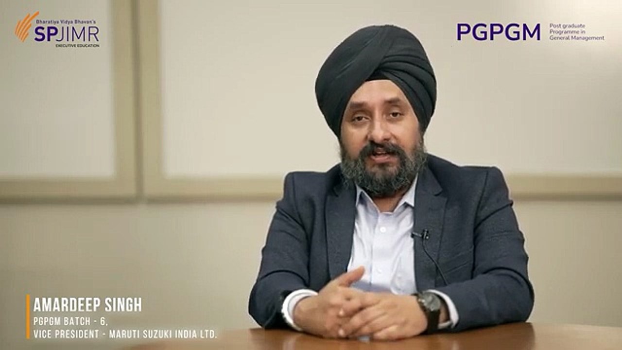 PGPGM Batch 6 Participant Testimonial | Mr. Amardeep Singh, Vice President - Maruti Suzuki India Ltd