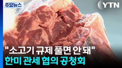 "소고기 규제 풀면 안 돼"...한미 관세 협의 공청회 / YTN