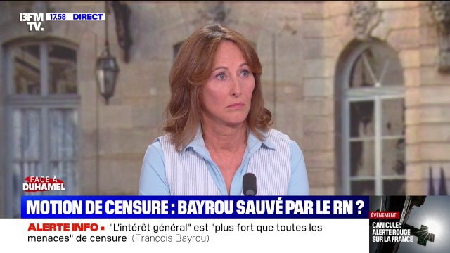Motion de censure: Il est grillé François Bayrou , estime Ségolène Royal, ancienne ministre