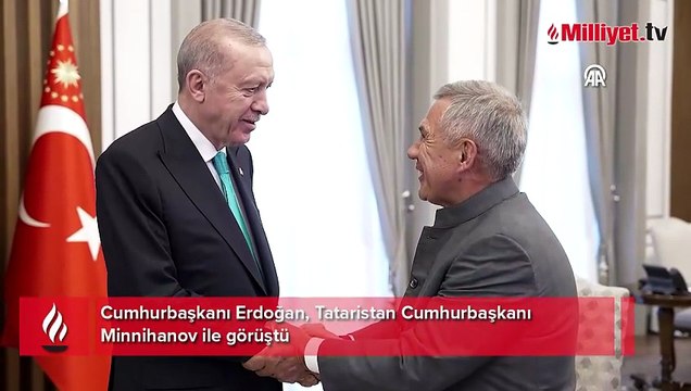 Cumhurbaşkanı Erdoğan, Tataristan Cumhurbaşkanı Minnihanov ile görüştü