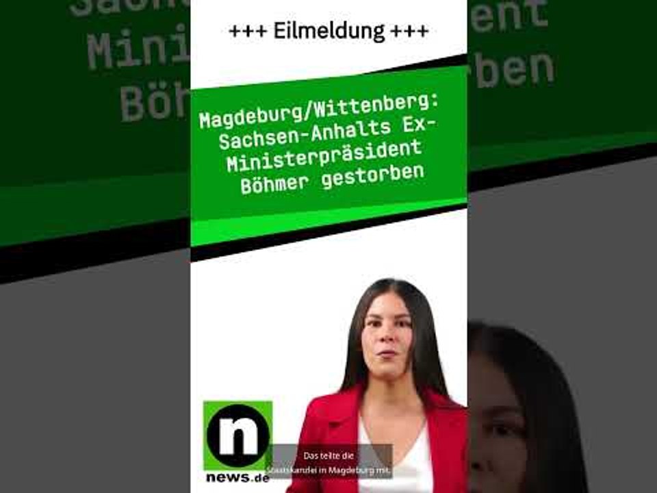 Sachsen-Anhalts Ex-Ministerpräsident Böhmer gestorben