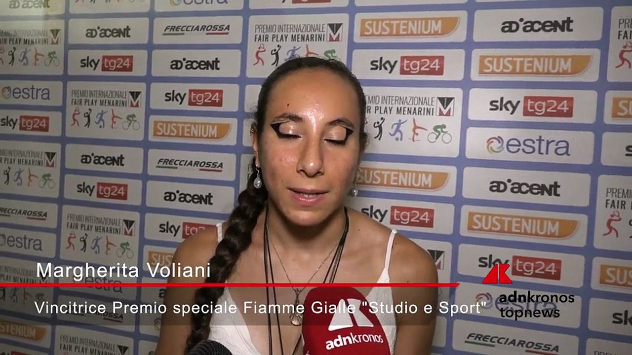 Fair Play Menarini, Voliani: "Premio Studio e Sport per me inaspettato e importante"