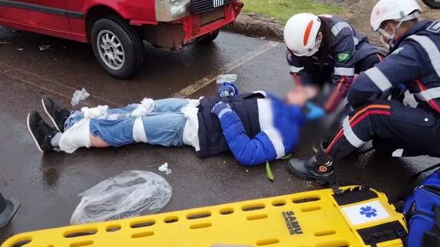 Motociclista fica ferido em acidente na Região do Lago em Cascavel