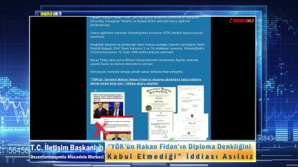 “YÖK’ün Hakan Fidan’ın Diploma Denkliğini Kabul Etmediği” İddiası Asılsız
