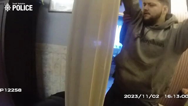 Video shows cowardly driver Kallum Flowers being arrested over two serious crashes after hiding in attic