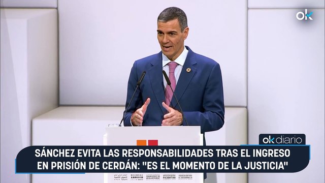Sánchez evita las responsabilidades tras el ingreso en prisión de Cerdán: Es el momento de la Justicia