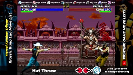 KLASSIC KUNG LAO MOVE LIST - Mortal Kombat Trilogy (MKT)