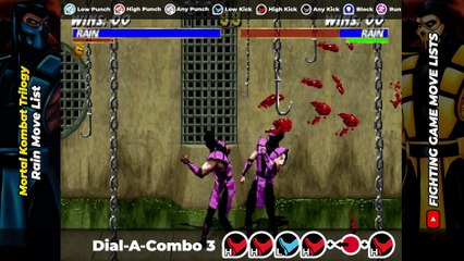 RAIN MOVE LIST - Mortal Kombat Trilogy (MKT)