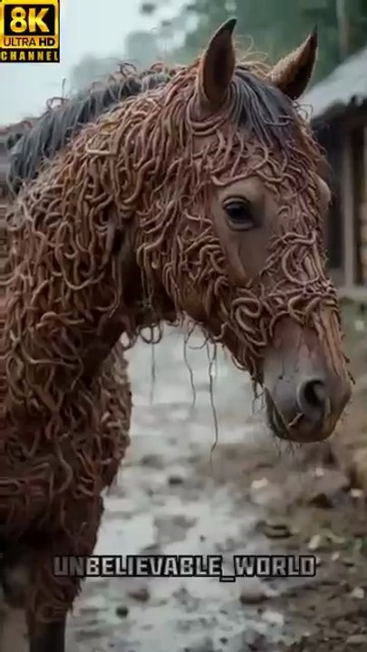 A horse rescue: Millions of Parasitic Earth worms attack on horse. #horse #horses #shorts #viral