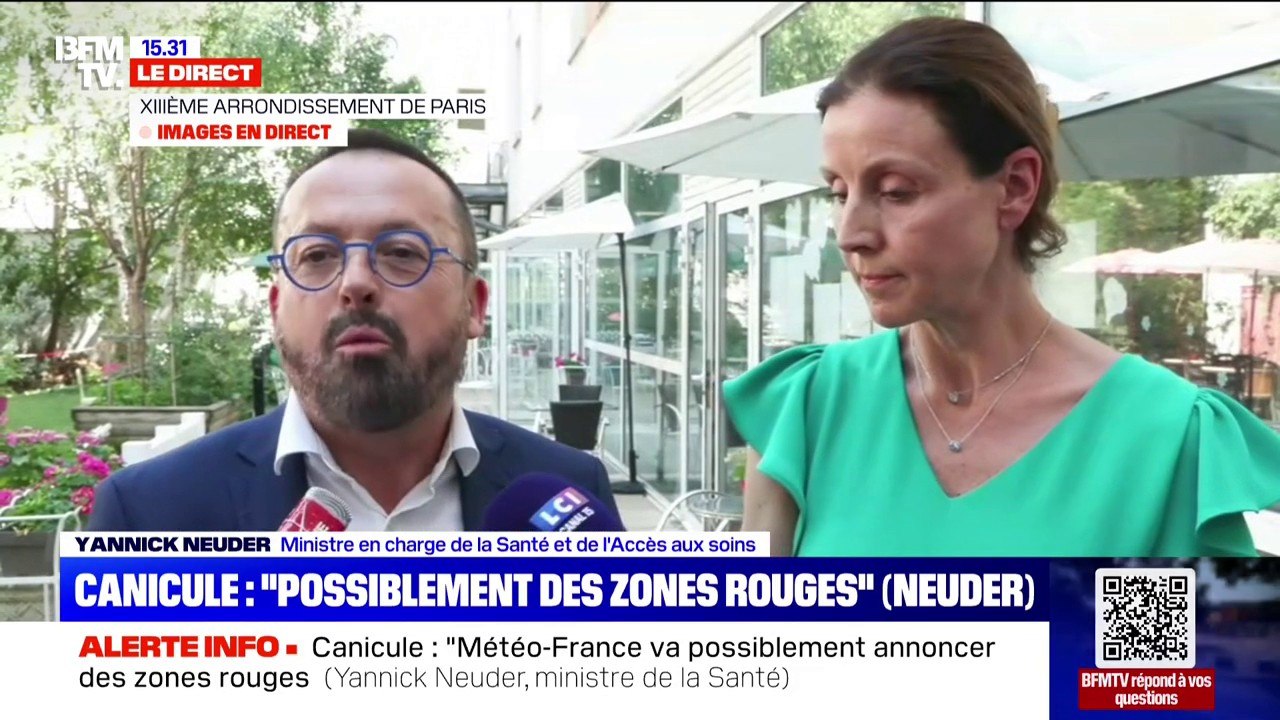 Canicule: le ministre de la Santé Yannick Neuder indique que "Météo-France va possiblement annoncer des zones rouges"
