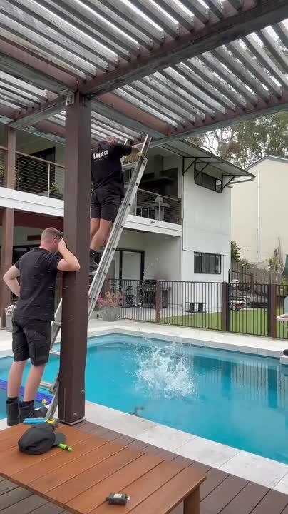 Man Accidentally Drops Electric Drill Into Swimming Pool