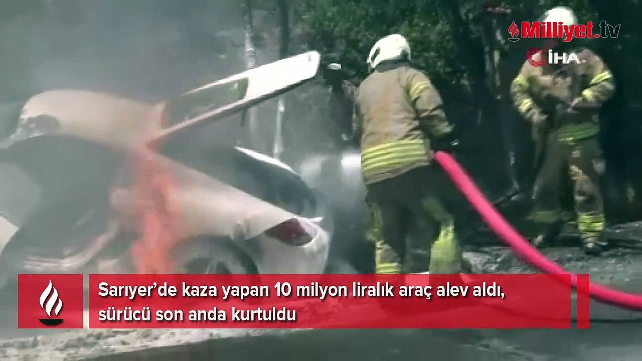 Sarıyer’de 10 milyonluk araç kül oldu! Sürücü canını zor kurtardı