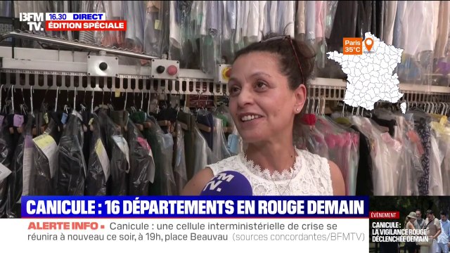 Serviettes dans le frigo, rideaux... cette gérante d'un pressing adopte des stratégies pour faire face à la canicule