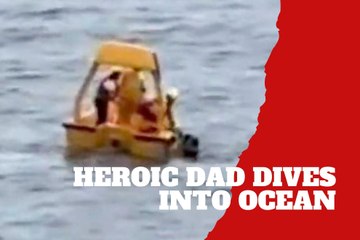 Father jumps off disney cruise to save his daughter after she falls from the ship - Video