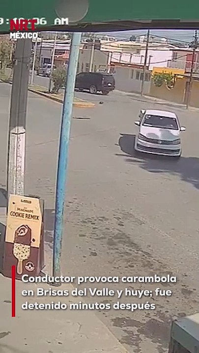 Un automovilista provocó una c@rambola múltiple en la colonia Brisas del Valle y escapó del lugar. Gracias a la rápida intervención de las autoridades, fue localizado y det3nido más tarde.