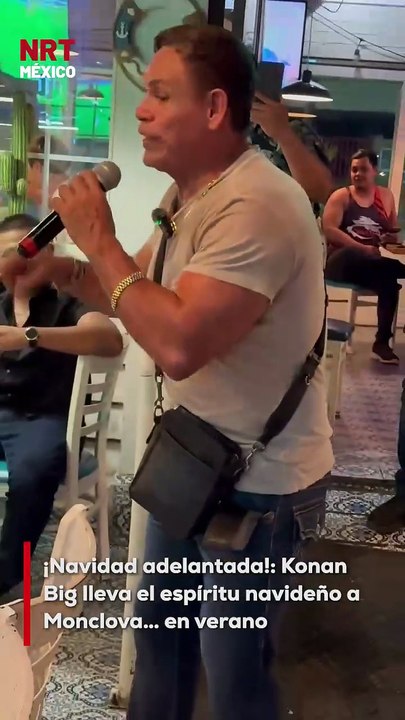 El influencer y luchador Konan Big sorprendió a clientes de un restaurante en Monclova al interpretar villancicos en pleno junio. El insólito momento quedó grabado y se viralizó en redes, donde usuarios comentaron con humor su inesperada serenata fuera de