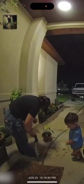 Son Accidentally Sprays Mom with Hose