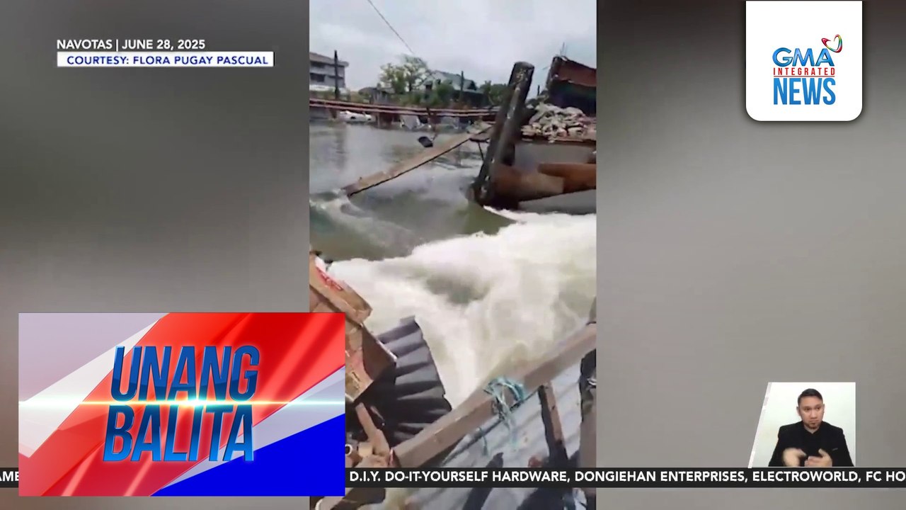 Navotas LGU – Kompanya na may-ari ng gumuhong river wall sa Brgy. San Jose, nangakong aayusin ang pader ngayong linggo | Unang Balita
