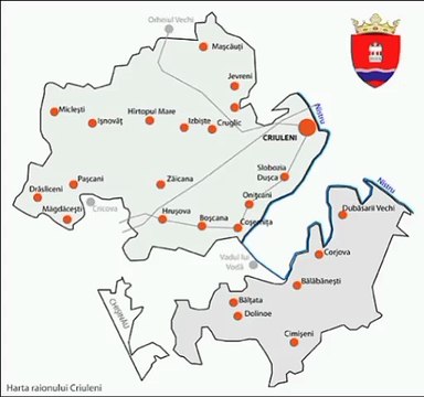 Map of Criuleni District. Peta Raion Criuleni. Criuleni District Map. Map of District of Criuleni. District of Criuleni Map. Harta raionului Criuleni. Carte du raion de Criuleni. Mapa do distrito de Criuleni. Mapa del distrito de Criuleni. クリウレニ地区の地図
