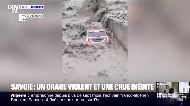 D'importantes inondations à Modane (Savoie), conséquences d'un orage localisé