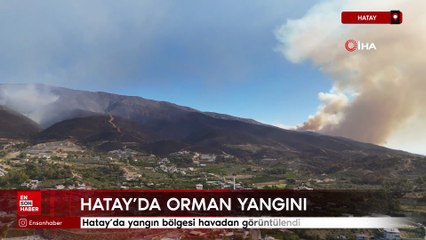 Hatay’da yangın bölgesi havadan görüntülendi