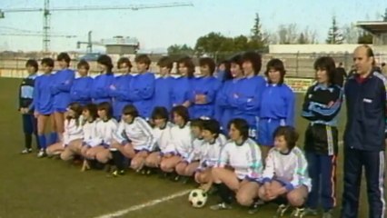 Primer entrenamiento de la selección femenina en 1983
