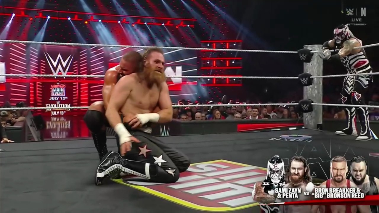 WWE Raw _June 30, 2025 - Sami Zayn & Penta Vs Bron Breakker & Bronson Reed - Tag Team Match