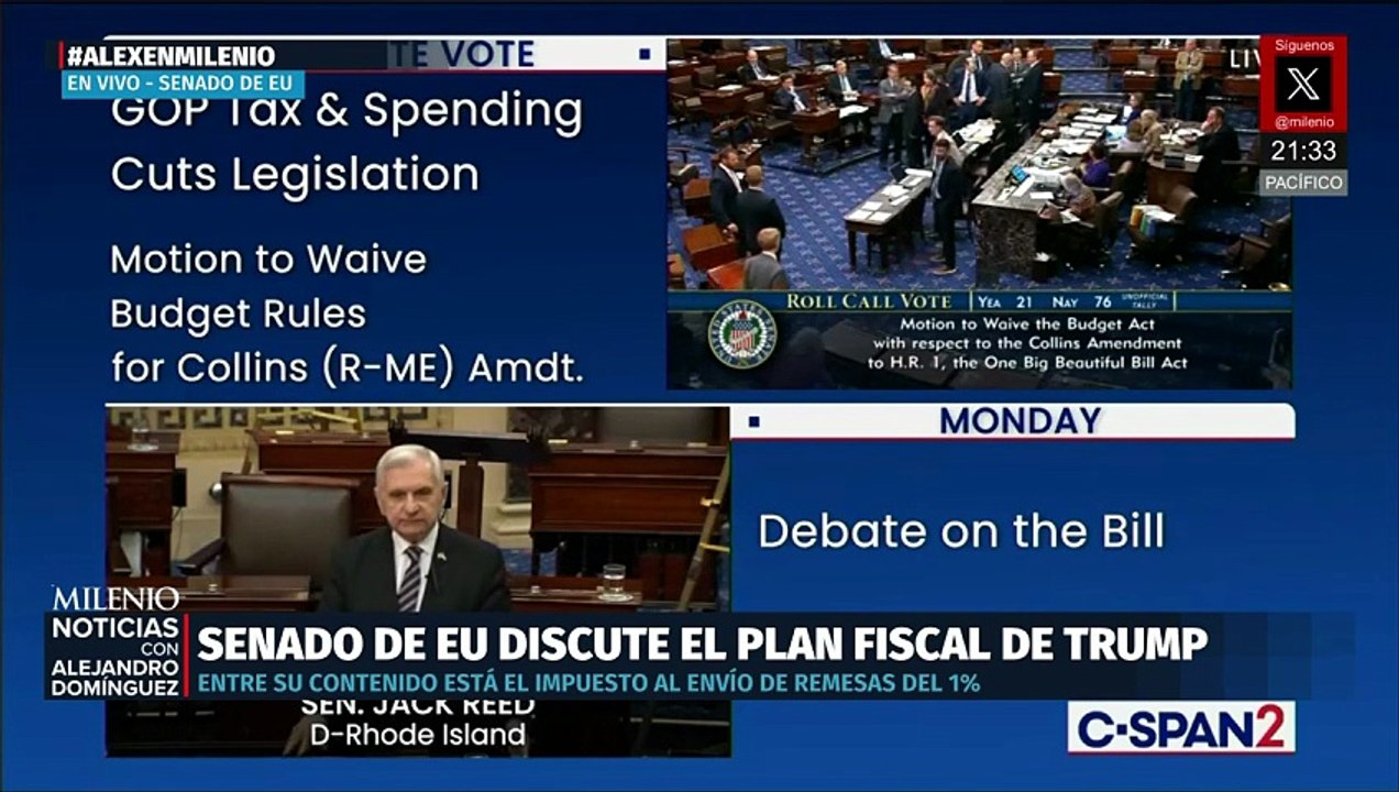 El Senado de EU debate reforma fiscal con posible impuesto a remesas