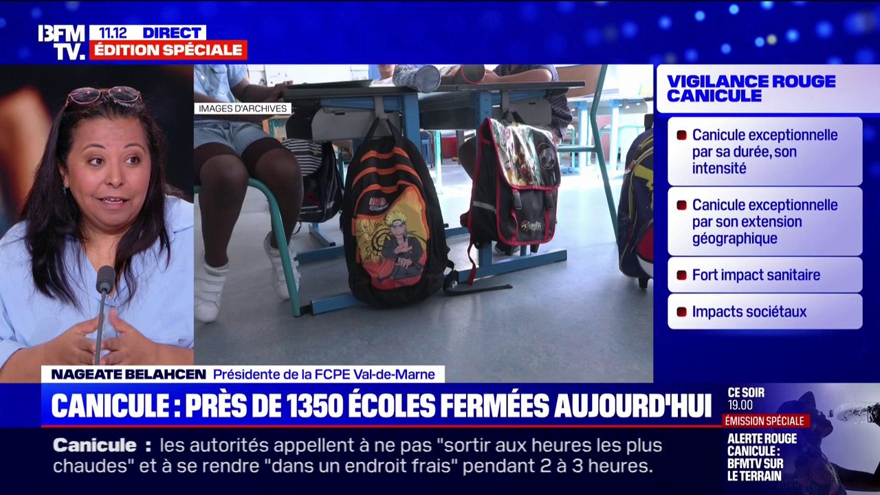 Canicule: "Le bâtiment scolaire n'est pas prêt à subir ces changements climatiques", assure Nageate Belahcen (FCPE Val-de-Marne)