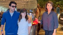 Ranbir Kapoor, Neetu Kapoor & Alia Bhatt Snapped Like A Star Family, KAPOOR Khandan | Mumbai Airport