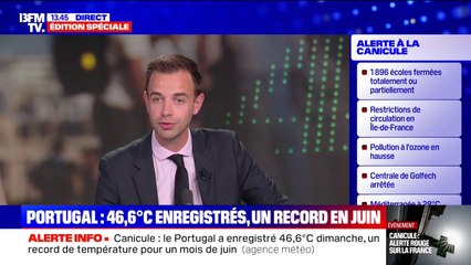 Canicule: le Portugal a enregistré 46,6°C ce dimanche, un record de température pour un mois de juin