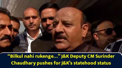 “Bilkul nahi rukenge…” J&K Deputy CM Surinder Chaudhary pushes for J&K’s statehood status