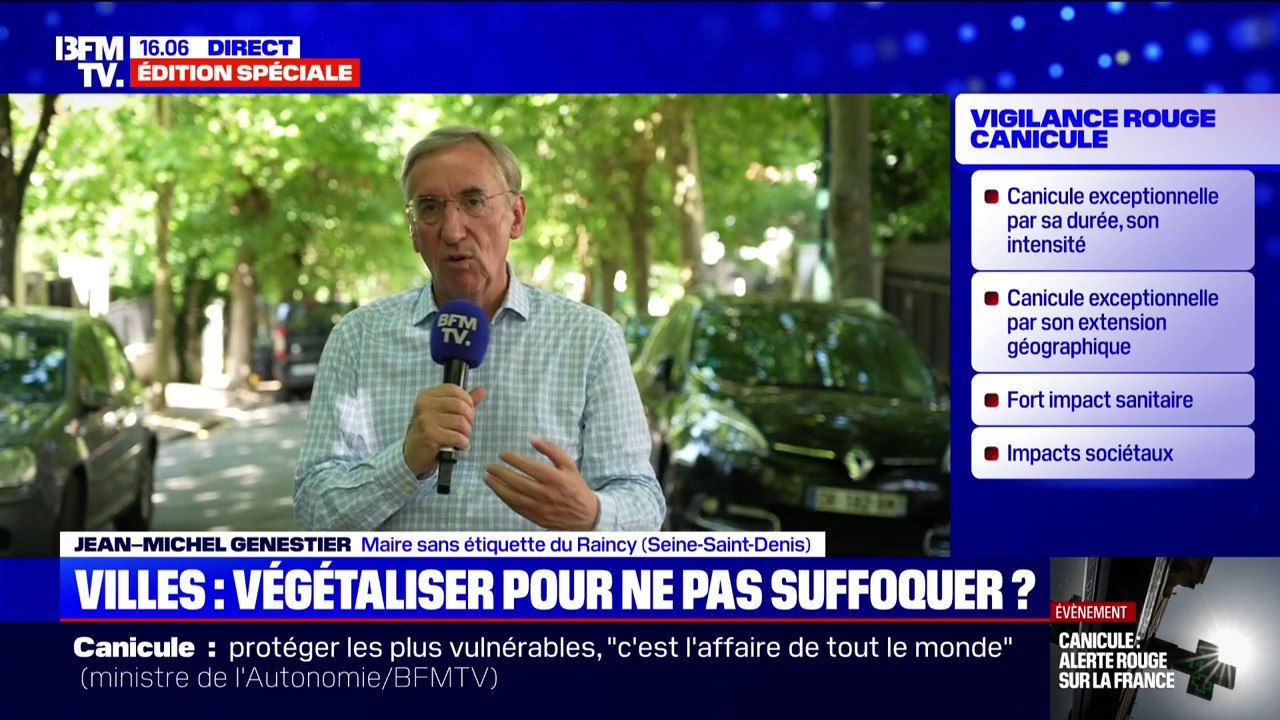 Canicule: "Nous pouvons gagner jusqu'à 10°C" grâce à la végétalisation, explique Jean-Michel Genestier, maire du Raincy