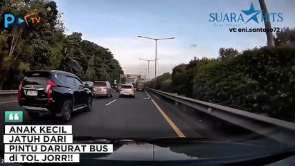 Dashcam Pengendara Tol JORR Rekam Detik-detik saat Anak Kecil Jatuh dari Bus AKAP!