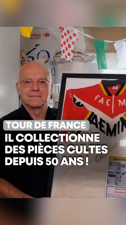 Il collectionne des objets cultes du Tour de France dans son garage !