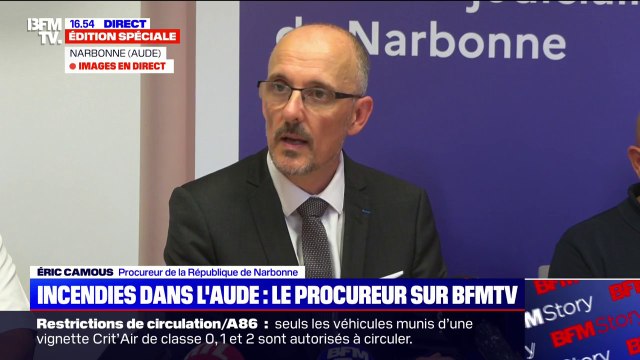 Incendie dans l’Aude: le suspect a été mis en examen pour des faits d'incendie involontaire , indique Éric Camous, procureur de la République de Narbonne