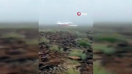 Rize’de düşen uçağa ilk ulaşılma görüntüsü ortaya çıktı